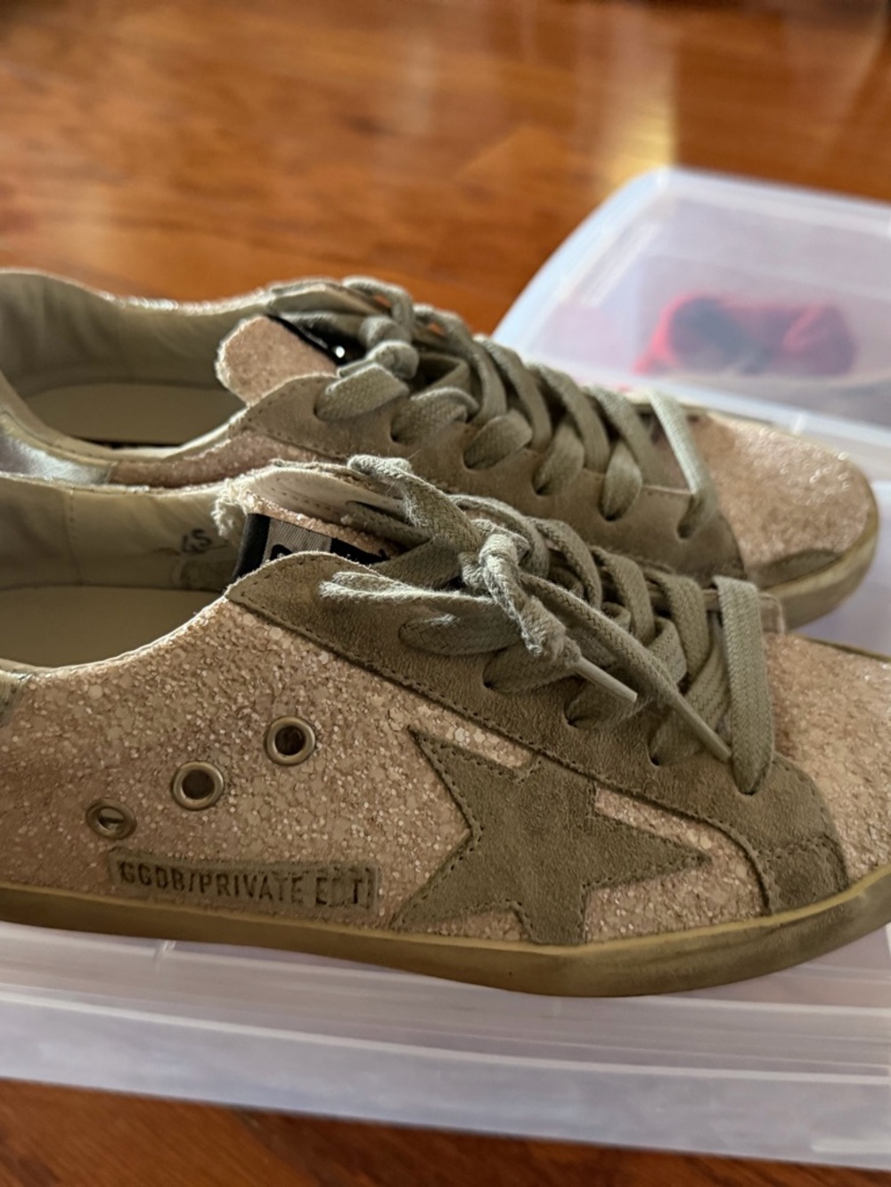Golden Goose Pink Glitter Star Sneaker